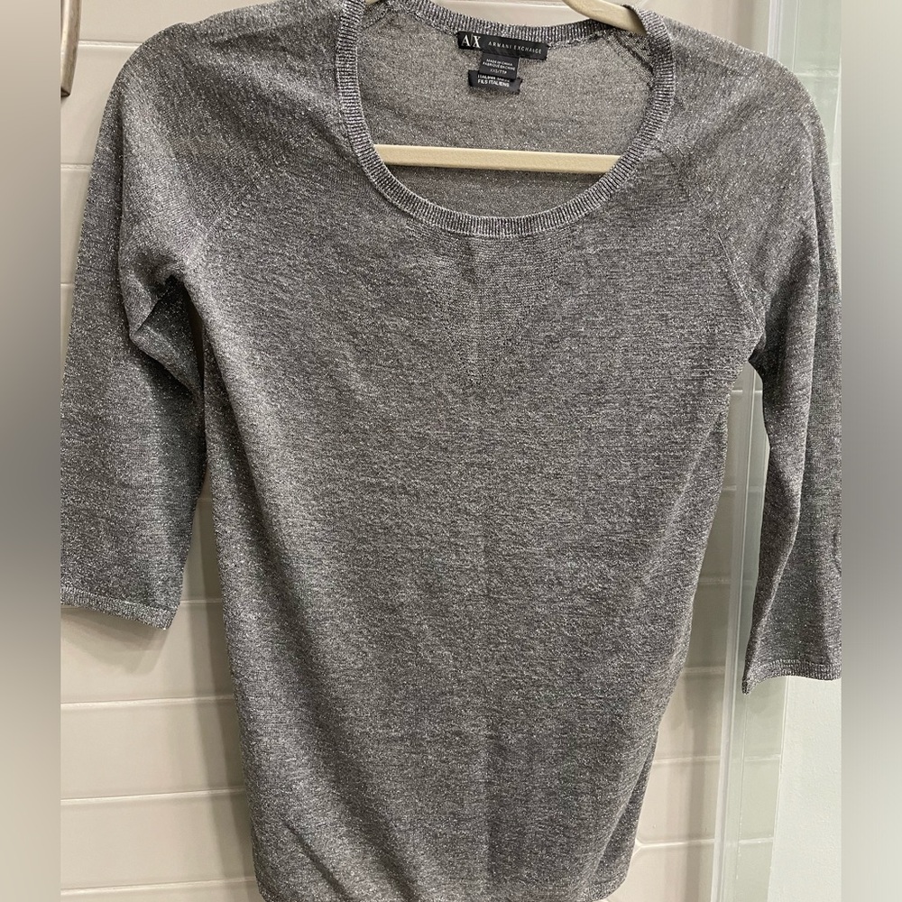 Armani Exchange metallic sheer sweater